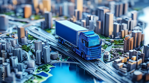 3D Illustration of a Blue T...