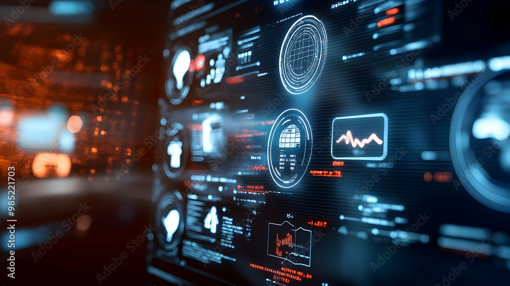 Futuristic Digital Interface Illustration Futuristic Digital Interface Illustration