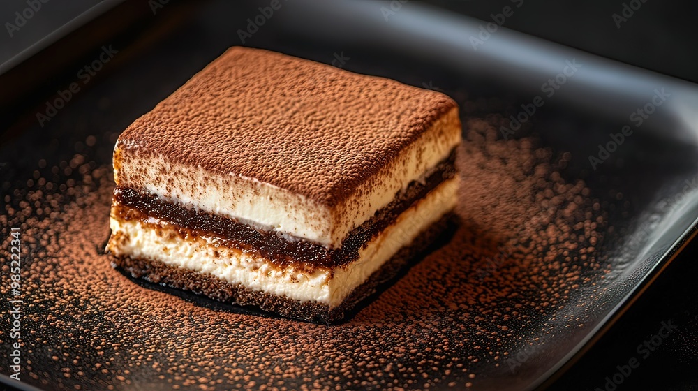 A Close-Up View of a Delicious Tiramisu A Close-Up View of a Delicious Tiramisu