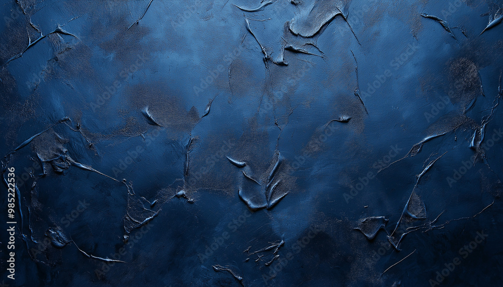 Fototapeta premium Dark blue concrete wall / Blue wall texture
