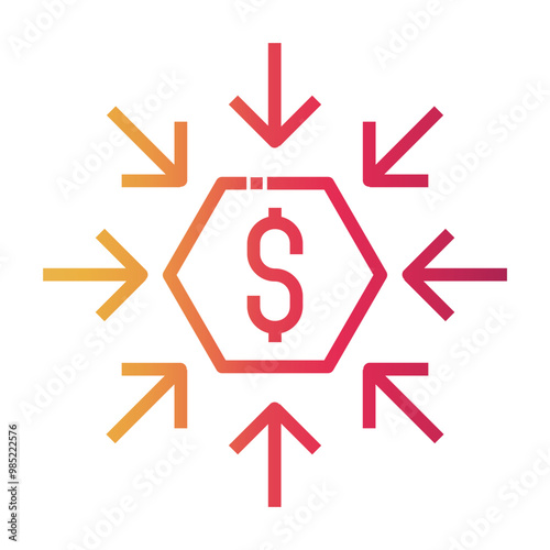 bottom line value Line Gradient Icon