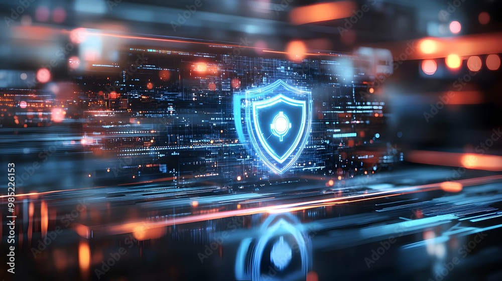 Digital Shield Protection Abstract Background Digital Shield Protection Abstract Background
