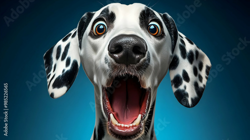 Surprised Dalmatian Dog 3D ...