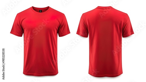 Red T-Shirt Mockup: Front and Back View