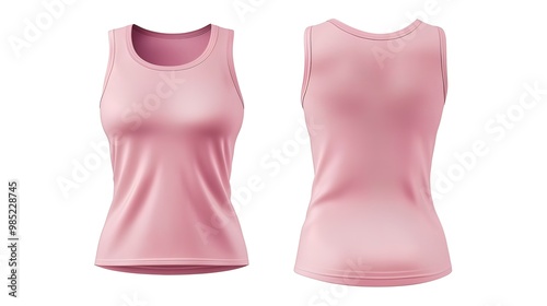 Pink Sleeveless Shirt Mockup - Front and Back View