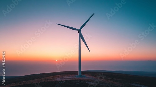 Wallpaper Mural Wind Turbine Silhouette Against a Vibrant Sunset Sky Torontodigital.ca