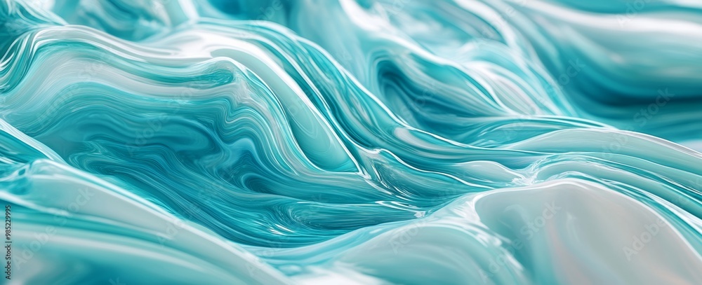 Obraz premium Aquamarine Wave with Liquid Texture