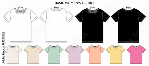 technical drawing of basic women's blouse