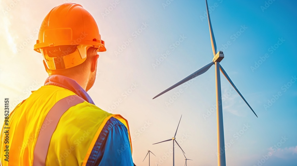 Wind Turbine Engineer Prepare Repairing Turbine, Clean Energy Job Wind Turbine Engineer Prepare Repairing Turbine, Clean Energy Job