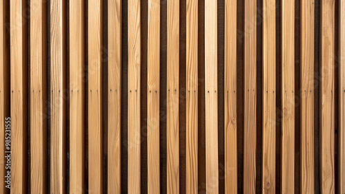 Close-up of vertical wooden slats creating a modern, minimalist texture, ideal for architectural backgrounds and design projects.