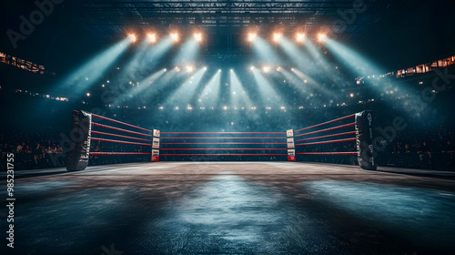 Boxing Ring Spotlight Illus...