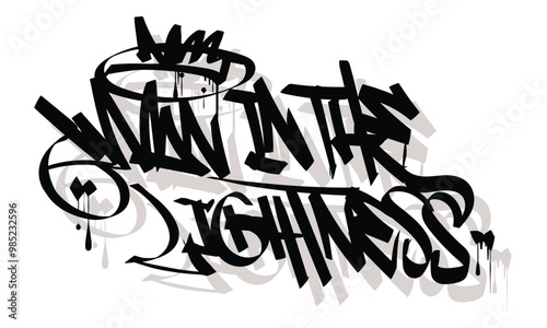 MAN IN THE LIGHTNESS graffiti tag style design