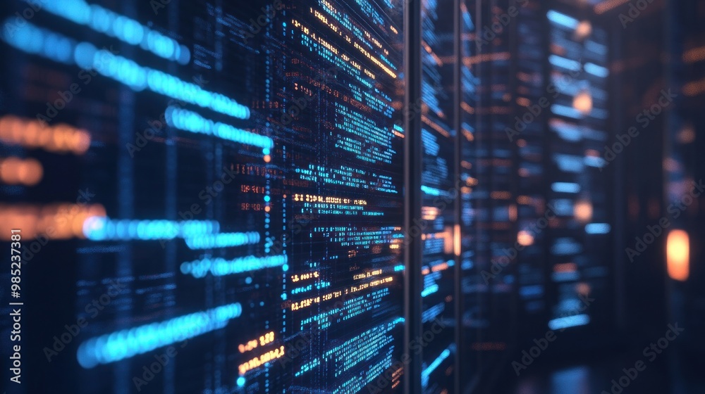 Abstract digital coding, cyber security and network technology concept Abstract digital coding, cyber security and network technology concept