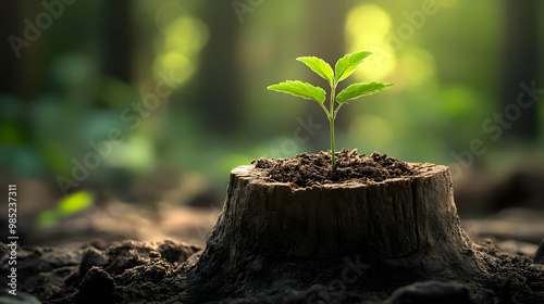 Green Sprout Growing From T...