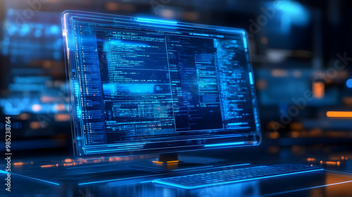 Computer Screen with Code -...