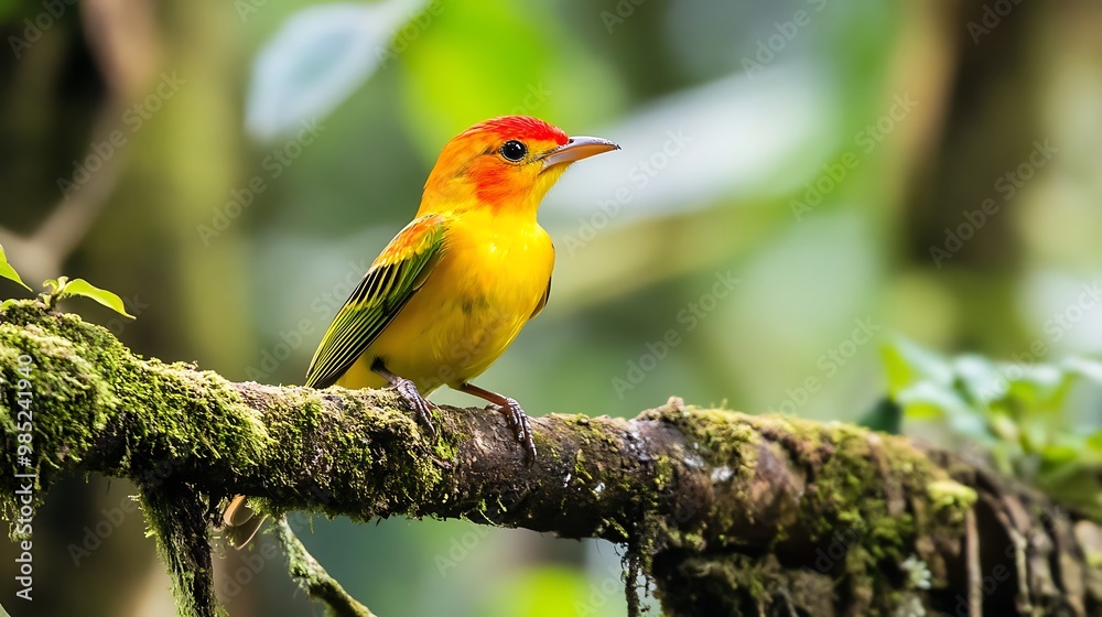 Orange-headed Tanager Perched on Branch Orange-headed Tanager Perched on Branch