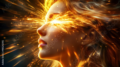 Woman with Fire Eyes - Illu...