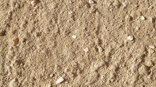 sandy soil texture a seamless texture of sandy soil with fine, light brown grains scattered evenly, the surface appears dry and porous, evoking a warm and arid atmosphere photo