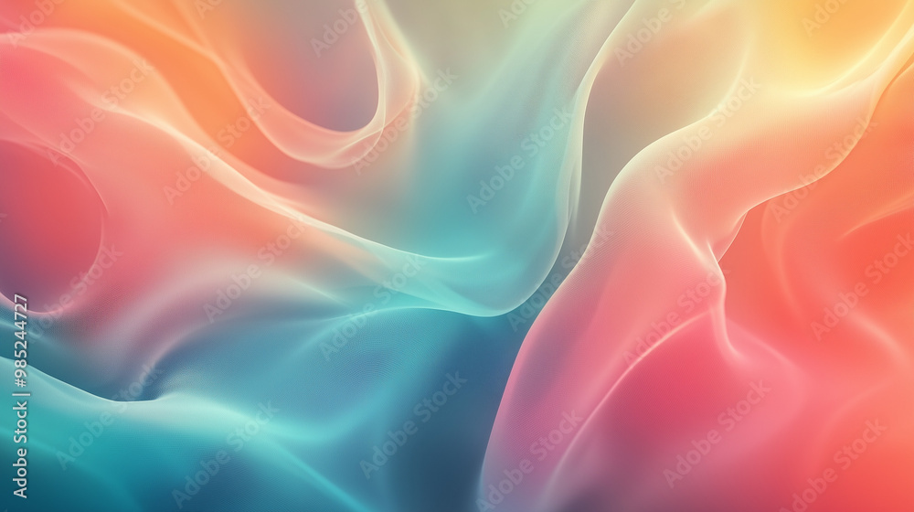 Obraz premium Flowing Soft Gradient Texture with Warm and Cool Tones in Smooth Waves