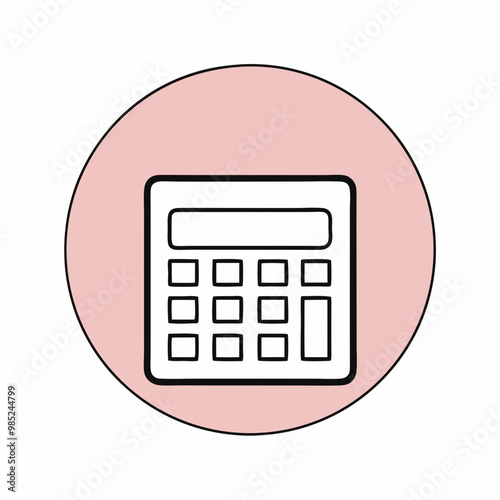 Calculator icon on a pink background representing financial calculations and budgeting
