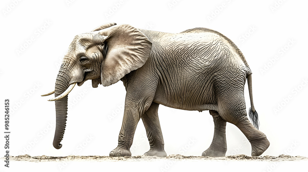 Fototapeta premium African Elephant Walking - Realistic Image