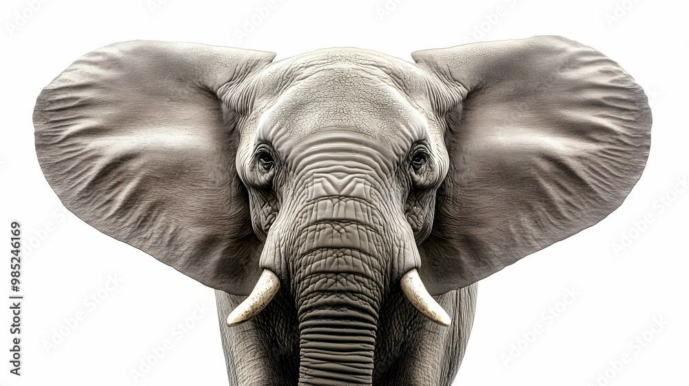 Fototapeta premium Elephant Portrait - Realistic Animal Illustration