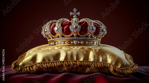Golden Crown with Red Velve...