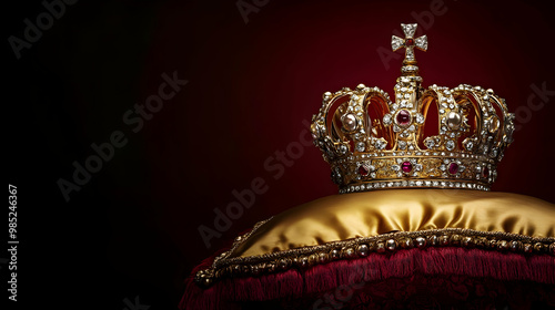 Gold Crown on a Red and Gol...