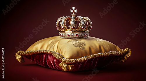 Golden Crown on a Velvet Pi...