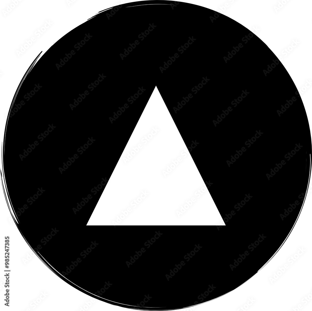 Triangle with round brush frame, stamp, seal, ink design Triangle with round brush frame, stamp, seal, ink design