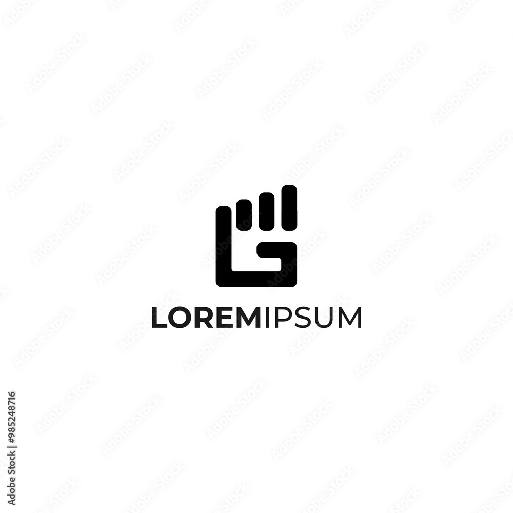 Alphabet letter icon logo G with a hand. Alphabet letter icon logo G with a hand.