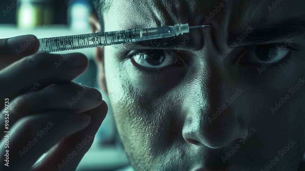 Obraz premium Intense Focus on Medical Injection