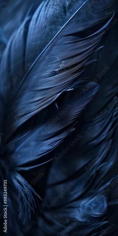 Abstract dark blue feather background, texture with copy space Abstract dark blue feather background, texture with copy space
