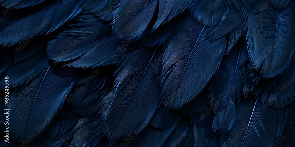 Abstract dark blue feather background, texture with copy space Abstract dark blue feather background, texture with copy space