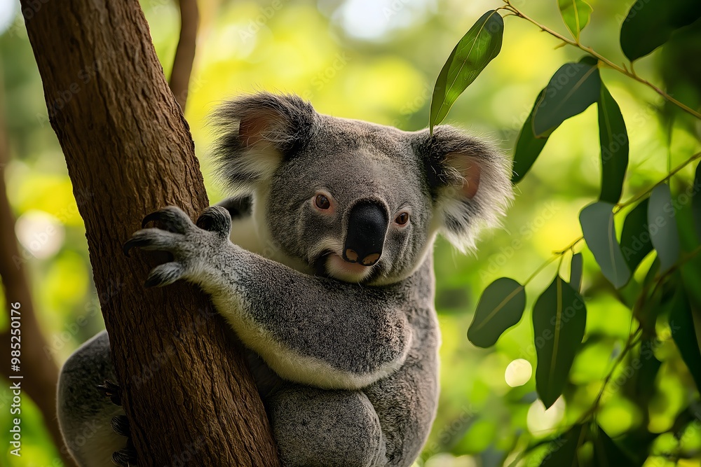 Fototapeta premium Wildlife Photography Of A Koala Bear, Animal Photography, Koala Bear Close-up, Koala Bear Nature Photography, Animal Portrait Photography, High Quality Koala Bear Image