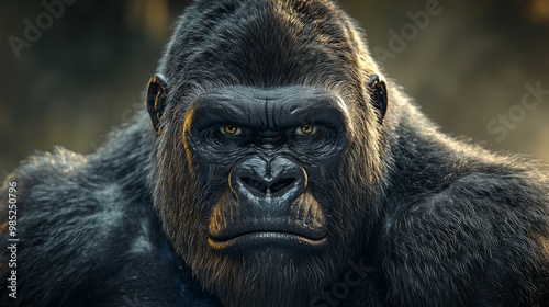 Powerful Close-Up of a Gorilla photo