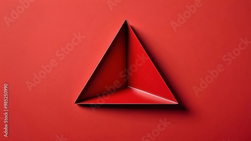 Red triangle cutout on a red background.