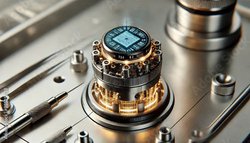 Close-up shot that represents the core elements of futuristic biomedical engineering precision, innovation, and technology.