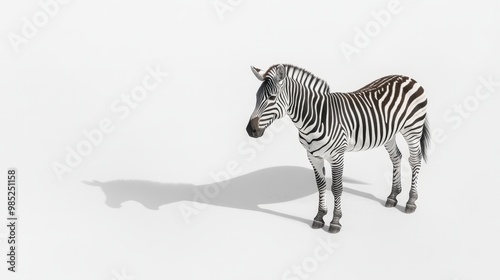 Striking Zebra Against a Minimalist Background