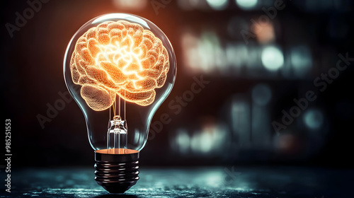 Glowing Brain Inside Lightb...