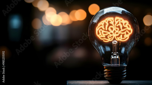 Lightbulb with Brain Illust...