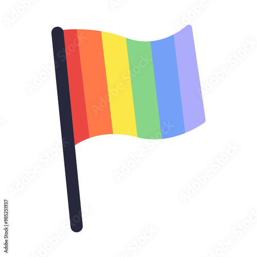 Lgbt rainbow flag. Gender diversity, pride month, community concepts. Flat decorative vector design isolated illustration.