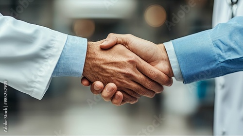 Close-up of Two People Shaking Hands in a Professional Setting