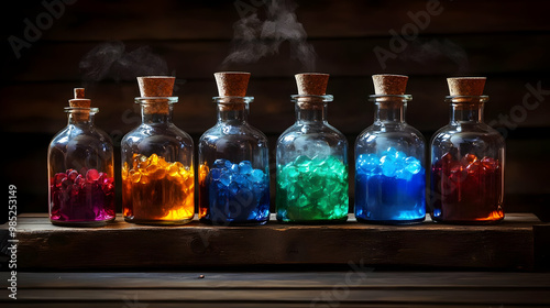 Colorful Glass Bottles with...
