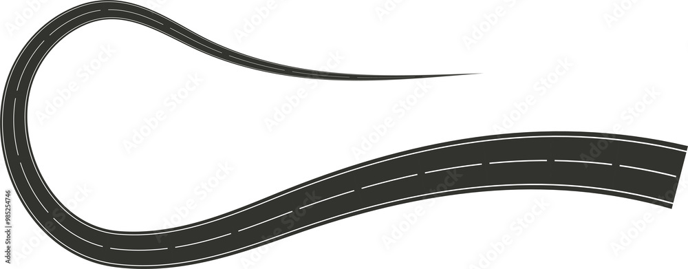 Street turn and curve long way, road, race, highways, asphalt Street turn and curve long way, road, race, highways, asphalt