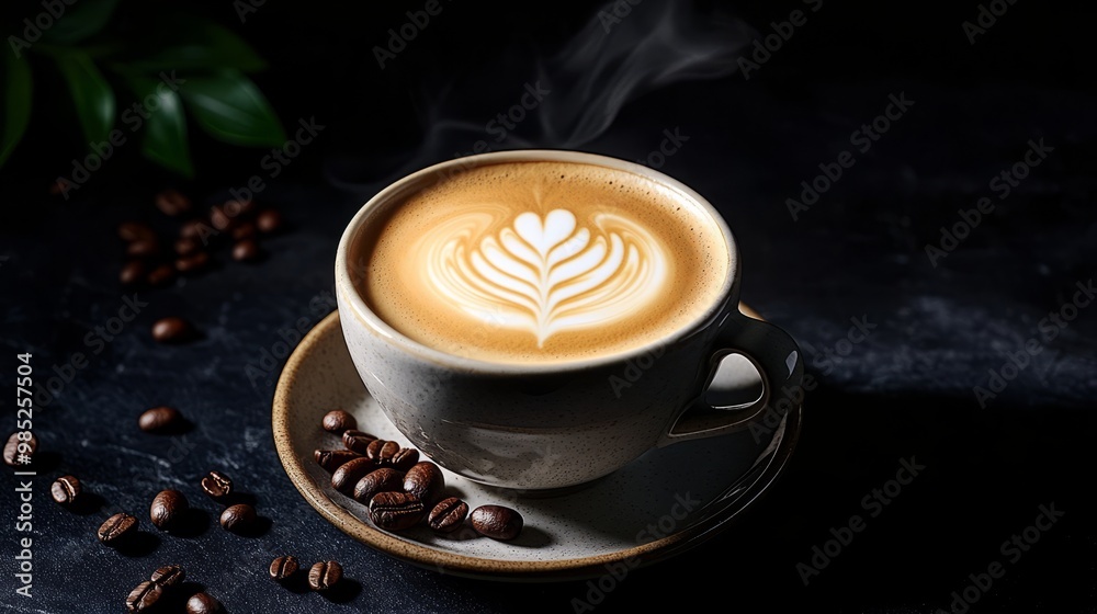 Steamy Latte Art in a Cozy Setting Steamy Latte Art in a Cozy Setting
