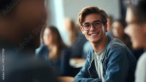 Smiling Young Man In A Clas...