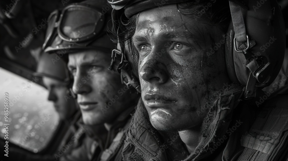 Close-up Portrait of a Soldier in Combat Gear Close-up Portrait of a Soldier in Combat Gear