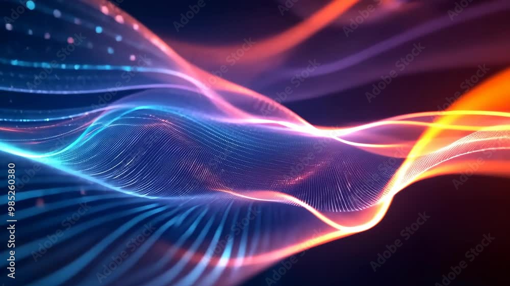 Vivid light waves flowing smoothly in a dynamic abstract display at a futuristic digital environment Vivid light waves flowing smoothly in a dynamic abstract display at a futuristic digital environment