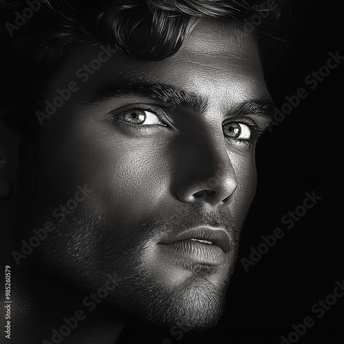 Black and white portrait of an elegant man